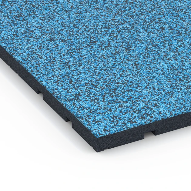 Detailaufnahme der Randausprägung von WARCO-Produkt 7139, Gumijasta podloga za zunanji fitnes, Format 60 x 60 x 3 cm | 0,36 m², Farbe Atlantik.