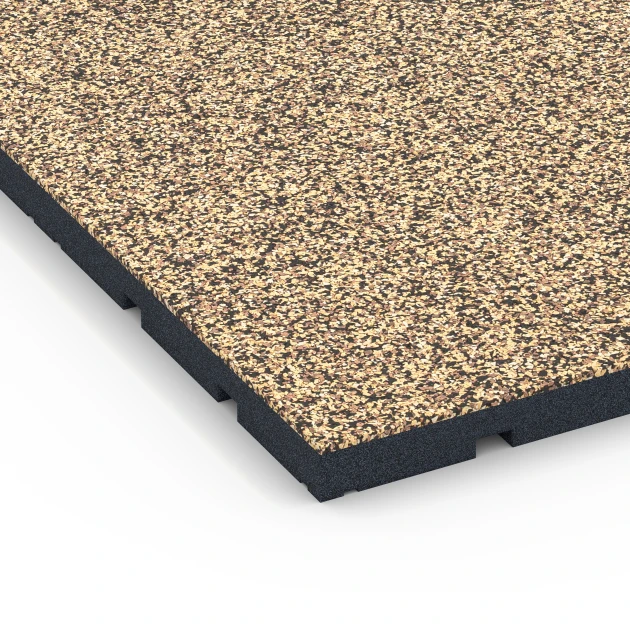Detailaufnahme der Randausprägung von WARCO-Produkt 7140, Gumijasta podloga za zunanji fitnes, Format 60 x 60 x 3 cm | 0,36 m², Farbe Ratan.