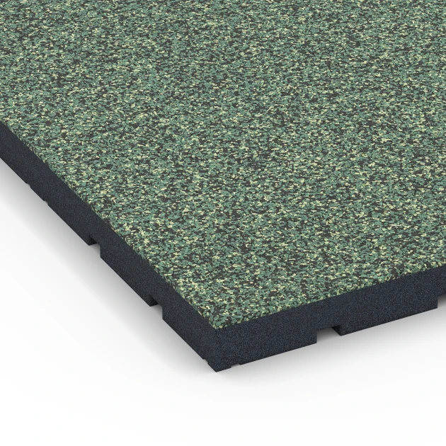 Detailaufnahme der Randausprägung von WARCO-Produkt 7143, Gumijasta podloga za zunanji fitnes, Format 60 x 60 x 4 cm | 0,36 m², Farbe Angleška trata.