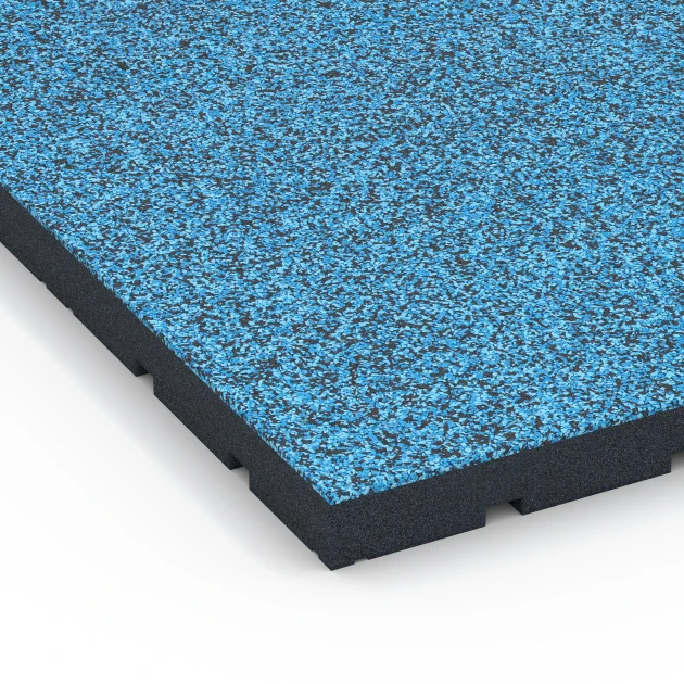 Detailaufnahme der Randausprägung von WARCO-Produkt 7148, Gumijasta podloga za zunanji fitnes, Format 60 x 60 x 4 cm | 0,36 m², Farbe Atlantik.