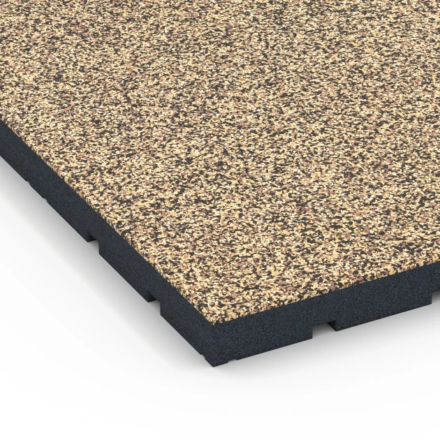 Detailaufnahme der Randausprägung von WARCO-Produkt 7149, Gumijasta podloga za zunanji fitnes, Format 60 x 60 x 4 cm | 0,36 m², Farbe Ratan.