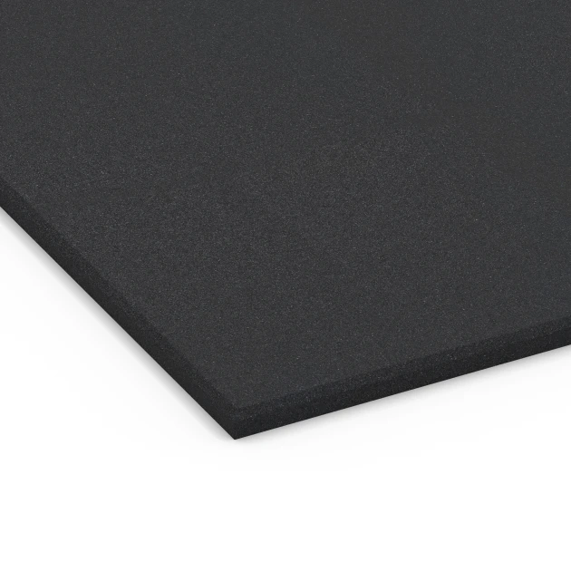 Detailaufnahme der Randausprägung von WARCO-Produkt 7073, Fitness Performance Basic gumijasta talna obloga za fitnes, Format 100 x 100 x 1,5 cm | 1,00 m², Farbe Antracit.