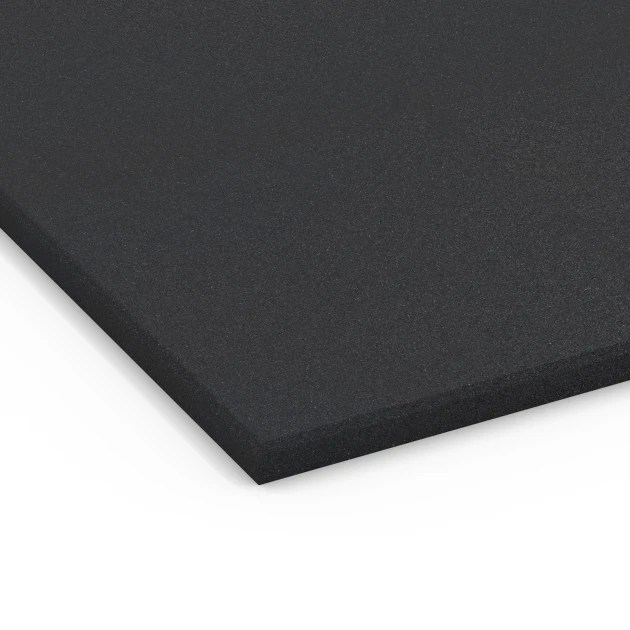 Detailaufnahme der Randausprägung von WARCO-Produkt 7074, Fitness Performance Basic gumijasta talna obloga za fitnes, Format 100 x 100 x 2 cm | 1,00 m², Farbe Antracit.