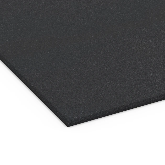 Detailaufnahme der Randausprägung von WARCO-Produkt 7075, Fitness Performance Basic gumijasta talna obloga za fitnes, Format 100 x 100 x 1 cm | 1,00 m², Farbe Antracit.