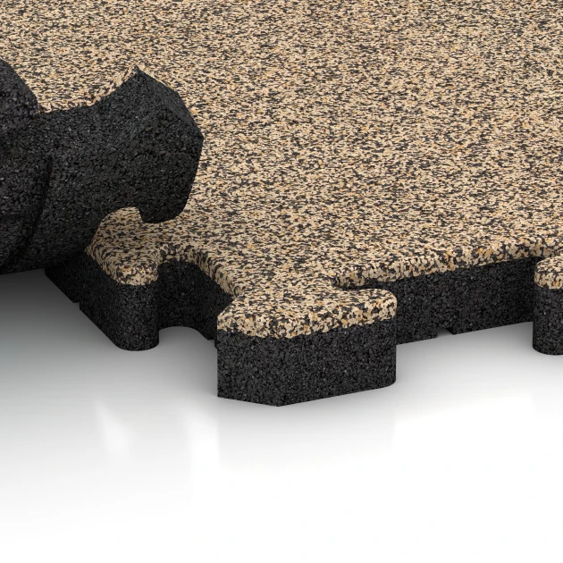 Großaufnahme vom Verbindungssystem von WARCO-Boden 4009 - Talna obloga za pse im Farbdesign Travertin. Abmessungen 50 x 50 x 4 cm | 0,25 m².