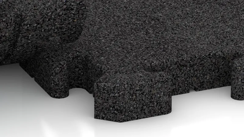 Sestavljiv puzzle spoj z nežno zaobljenim posnetjem