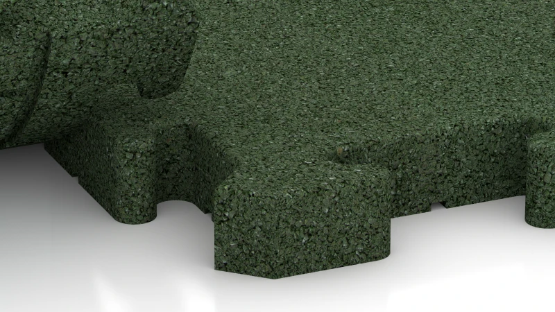 Sestavljiv puzzle spoj z nežno zaobljenim posnetjem