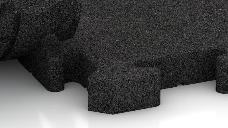 Sestavljiv puzzle spoj z nežno zaobljenim posnetjem
