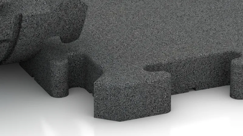 Sestavljiv puzzle spoj z nežno zaobljenim posnetjem
