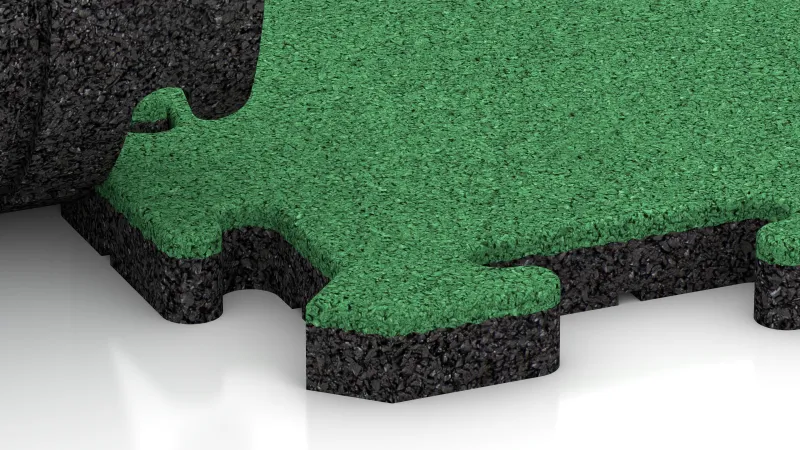 Sestavljiv puzzle spoj z nežno zaobljenim posnetjem