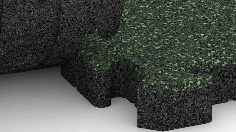 Sestavljiv puzzle spoj z nežno zaobljenim posnetjem