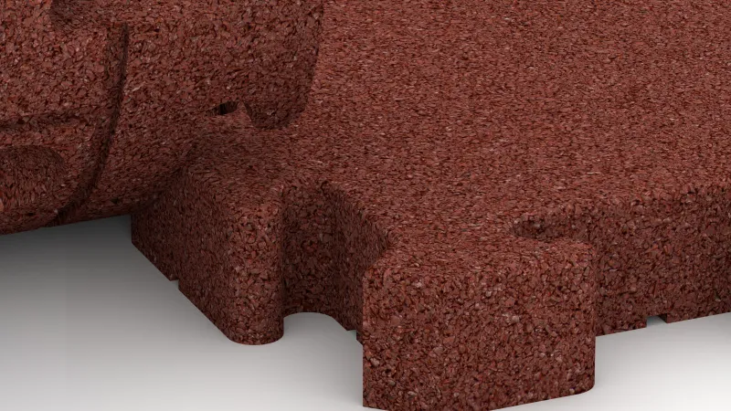 Sestavljiv puzzle spoj z nežno zaobljenim posnetjem