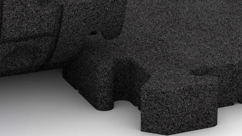 Sestavljiv puzzle spoj z nežno zaobljenim posnetjem