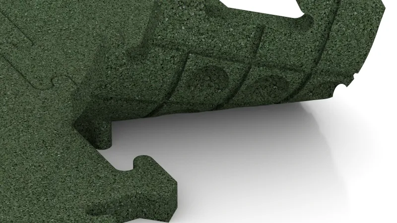 Sestavljiv puzzle spoj z nežno zaobljenim posnetjem