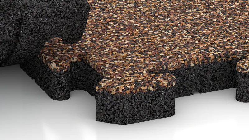 Sestavljiv puzzle spoj z nežno zaobljenim posnetjem