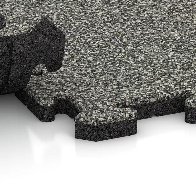 Großaufnahme vom Verbindungssystem von WARCO-Boden 5021 - Robna plošča im Farbdesign Siv granit. Abmessungen 1000 x 485 x 30 mm.