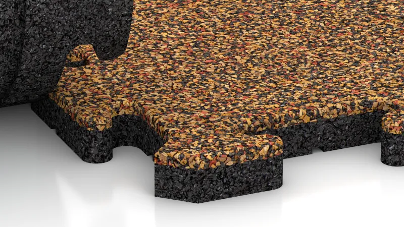 Sestavljiv puzzle spoj z nežno zaobljenim posnetjem