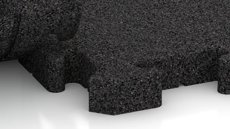 Sestavljiv puzzle spoj z nežno zaobljenim posnetjem