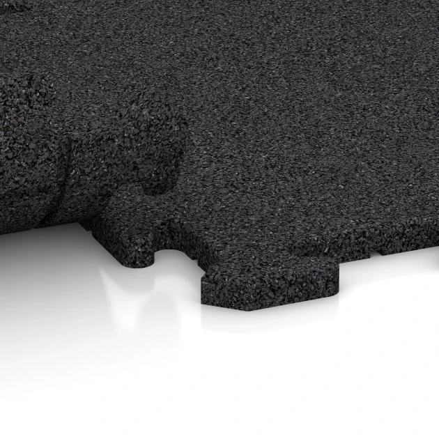 Großaufnahme vom Verbindungssystem von WARCO-Boden 0164 - Zunanja ploščica im Farbdesign Antracit. Abmessungen 50 x 50 x 1,8 cm | 0,25 m².