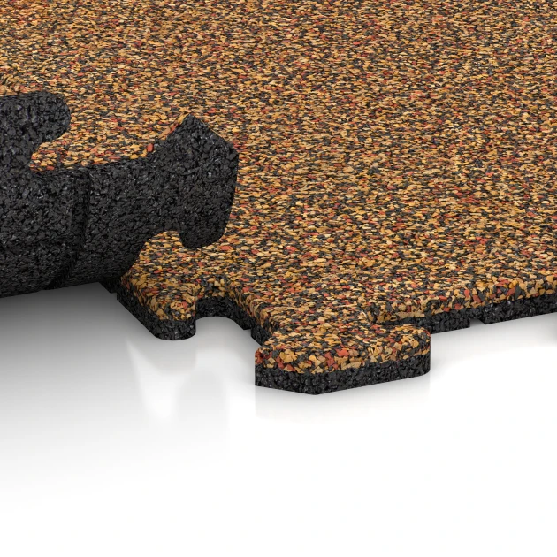 Großaufnahme vom Verbindungssystem von WARCO-Boden 0304 - Ploščica rob bazena im Farbdesign Terakota. Abmessungen 100 x 100 x 1,8 cm | 1,00 m².