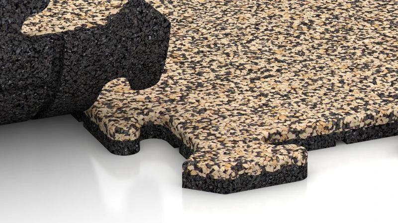 Sestavljiv puzzle spoj z nežno zaobljenim posnetjem