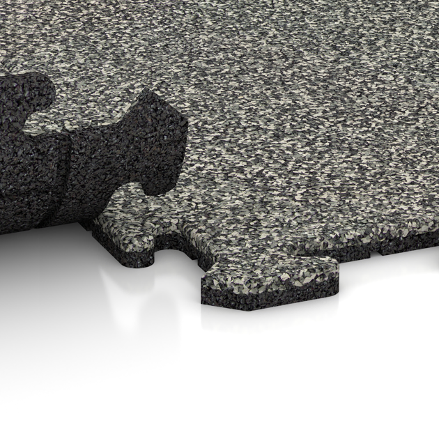 Großaufnahme vom Verbindungssystem von WARCO-Boden 4753 - Robna plošča im Farbdesign Siv granit. Abmessungen 1000 x 485 x 18 mm.