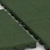 Großaufnahme vom Verbindungssystem von WARCO-Boden 0624 - Gumijasta varovalna plošča za otroška igrišča im Farbdesign Travna zelena. Abmessungen 500 x 500 x 40 mm.