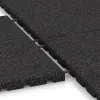 Großaufnahme vom Verbindungssystem von WARCO-Boden 0568 - Wandschutzplatte im Farbdesign Antracit. Abmessungen 500 x 500 x 30 mm.