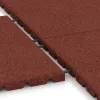 Großaufnahme vom Verbindungssystem von WARCO-Boden 5503 - Varnostna gumijasta plošča za otroška igrišča 3 cm - EN 1177 ≤ 100 cm im Farbdesign Opečno rdeča. Abmessungen 500 x 500 x 30 mm.