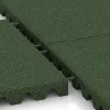 Großaufnahme vom Verbindungssystem von WARCO-Boden 0692 - Gumijasta varovalna plošča za otroška igrišča im Farbdesign Travna zelena. Abmessungen 500 x 500 x 50 mm.