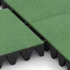 Großaufnahme vom Verbindungssystem von WARCO-Boden 0741 - Gumijasta varovalna plošča za otroška igrišča im Farbdesign Bledo zelena. Abmessungen 500 x 500 x 100 mm.