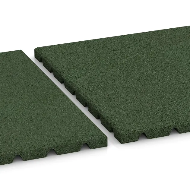Großaufnahme vom Verbindungssystem von WARCO-Boden 0528 - Wandschutzplatte im Farbdesign Travna zelena. Abmessungen 500 x 500 x 25 mm.