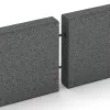 Großaufnahme vom Verbindungssystem von WARCO-Boden 2595 - Gummi-Randstein (Tiefbord) im Farbdesign Lupkovosiva. Abmessungen 1000 x 50 x 250 mm.