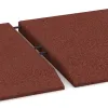 Großaufnahme vom Verbindungssystem von WARCO-Boden 0468 - Eck-Platte (zwei Seiten abgeschrägt) im Farbdesign Opečno rdeča. Abmessungen 500 x 500 x 40 mm.