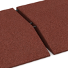 Großaufnahme vom Verbindungssystem von WARCO-Boden 0498 - Eck-Platte (zwei Seiten abgeschrägt) im Farbdesign Opečno rdeča. Abmessungen 500 x 500 x 100 mm.