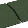Großaufnahme vom Verbindungssystem von WARCO-Boden 0501 - Eck-Platte (zwei Seiten abgeschrägt) im Farbdesign Travna zelena. Abmessungen 500 x 500 x 100 mm.