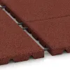 Großaufnahme vom Verbindungssystem von WARCO-Boden 0378 - halbe Platte im Farbdesign Opečno rdeča. Abmessungen 500 x 250 x 30 mm.