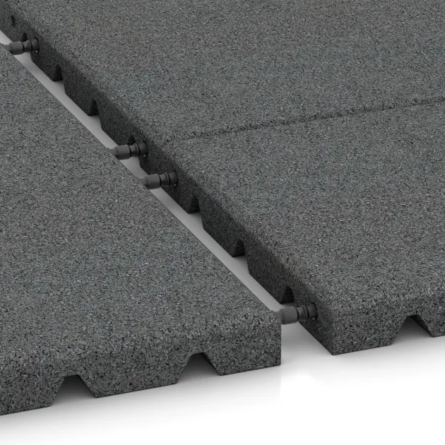 Großaufnahme vom Verbindungssystem von WARCO-Boden 0382 - halbe Platte im Farbdesign Lupkovosiva. Abmessungen 500 x 250 x 30 mm.