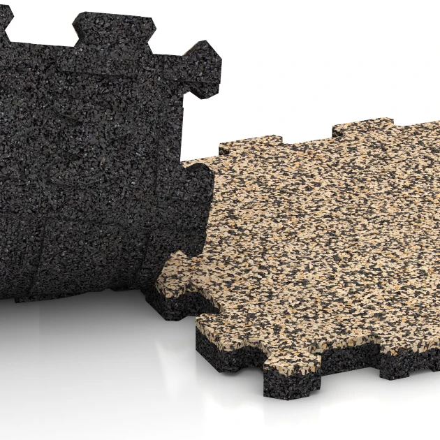 Großaufnahme vom Verbindungssystem von WARCO-Boden 3735 - Ploščica za teraso im Farbdesign Travertin. Abmessungen 30,6 x 30,6 x 2 cm | 0,094 m².