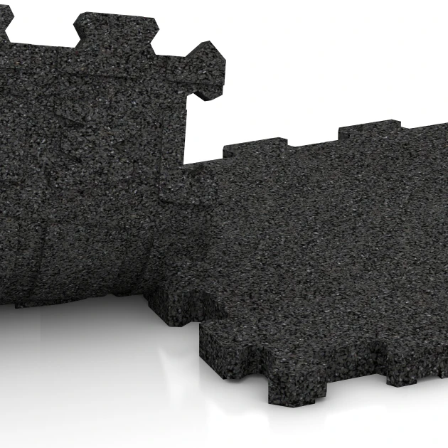 Großaufnahme vom Verbindungssystem von WARCO-Boden 3741 - Ploščica za teraso im Farbdesign Antracit. Abmessungen 306 x 306 x 20 mm.