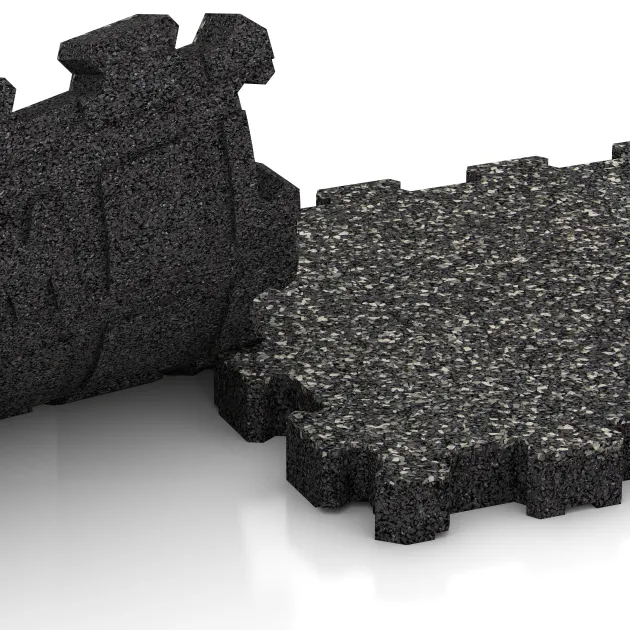 Großaufnahme vom Verbindungssystem von WARCO-Boden 6104 - Ploščica rob bazena brez fug im Farbdesign Temno sivi granit. Abmessungen 306 x 306 x 30 mm.