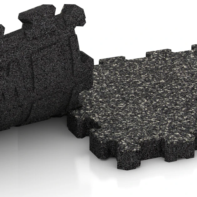 Großaufnahme vom Verbindungssystem von WARCO-Boden 6104 - Ploščica rob bazena brez fug im Farbdesign Temnosivi granit. Abmessungen 30,6 x 30,6 x 3 cm | 0,094 m².