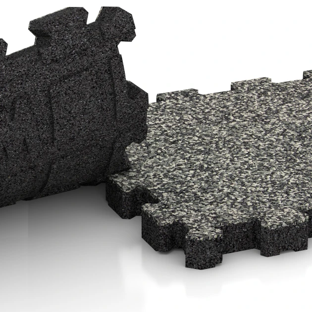 Großaufnahme vom Verbindungssystem von WARCO-Boden 6105 - Ploščica rob bazena brez fug im Farbdesign Sivi granit. Abmessungen 30,6 x 30,6 x 3 cm | 0,094 m².