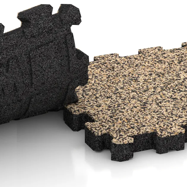 Großaufnahme vom Verbindungssystem von WARCO-Boden 6108 - Ploščica rob bazena brez fug im Farbdesign Travertin. Abmessungen 306 x 306 x 30 mm.