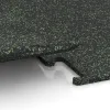 Großaufnahme vom Verbindungssystem von WARCO-Boden 3771 - Fitnes podlaga Fitness Performance Elite im Farbdesign Lekko zeleni posipani. Abmessungen 500 x 500 x 15 mm.