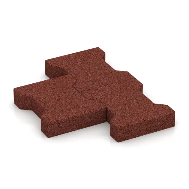 Großaufnahme vom Verbindungssystem von WARCO-Boden 3654 - Gumijasti tlakovci im Farbdesign Opečno rdeča. Abmessungen 200 x 165 x 43 mm | 0,0278 m².