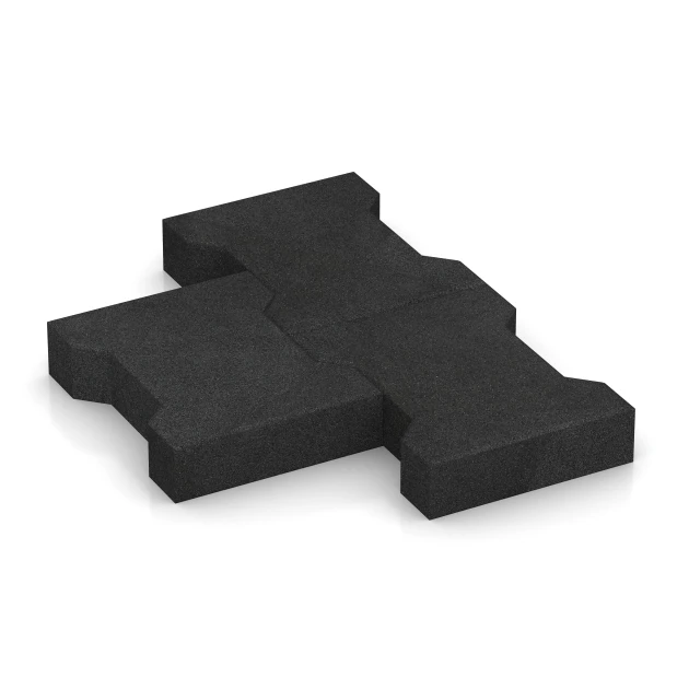 Großaufnahme vom Verbindungssystem von WARCO-Boden 3845 - Tlakovec im Farbdesign Antracit. Abmessungen 20 × 16,5 × 4,3 cm | 0,0278 m².