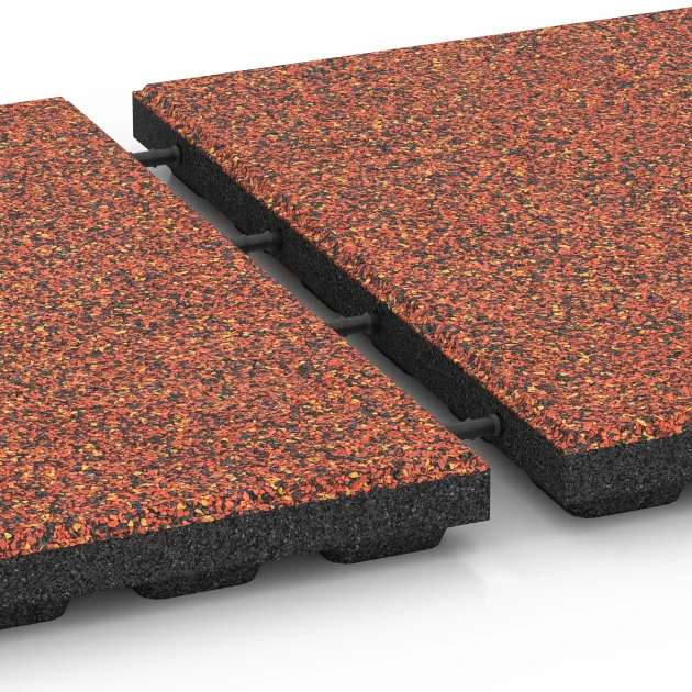 Großaufnahme vom Verbindungssystem von WARCO-Boden 6367 - Terasna plošča Classic im Farbdesign Etna. Abmessungen 50 x 50 x 4 cm.