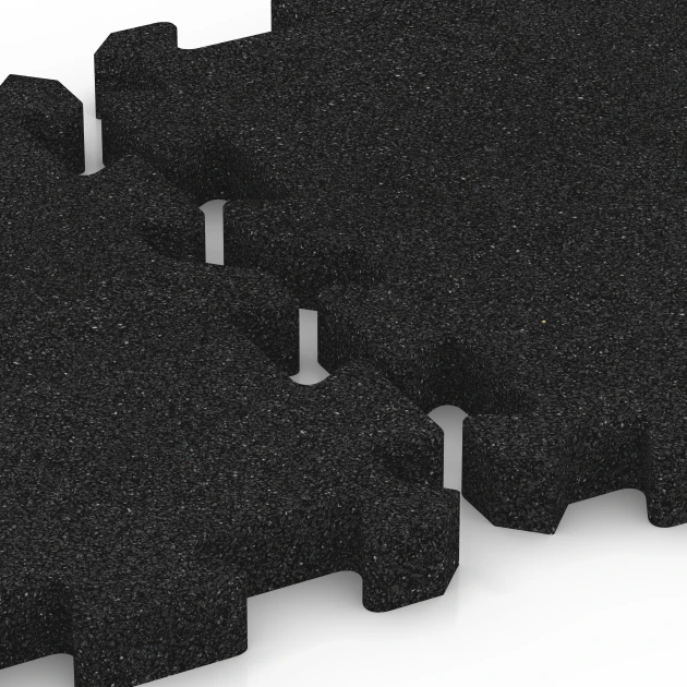 Großaufnahme vom Verbindungssystem von WARCO-Boden 6980 - Plošče za športna igrišča im Farbdesign Antracit. Abmessungen 50 x 50 x 4 cm | 0,25 m².