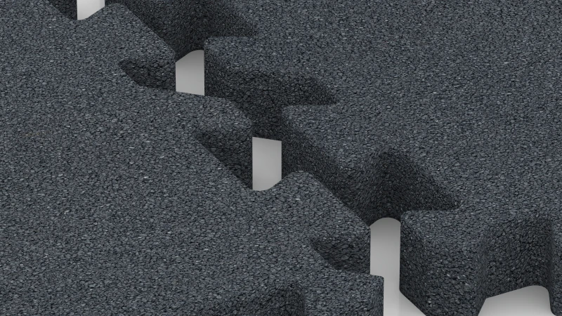 Puzzle spoj z rahlo zaokroženim posnetjem